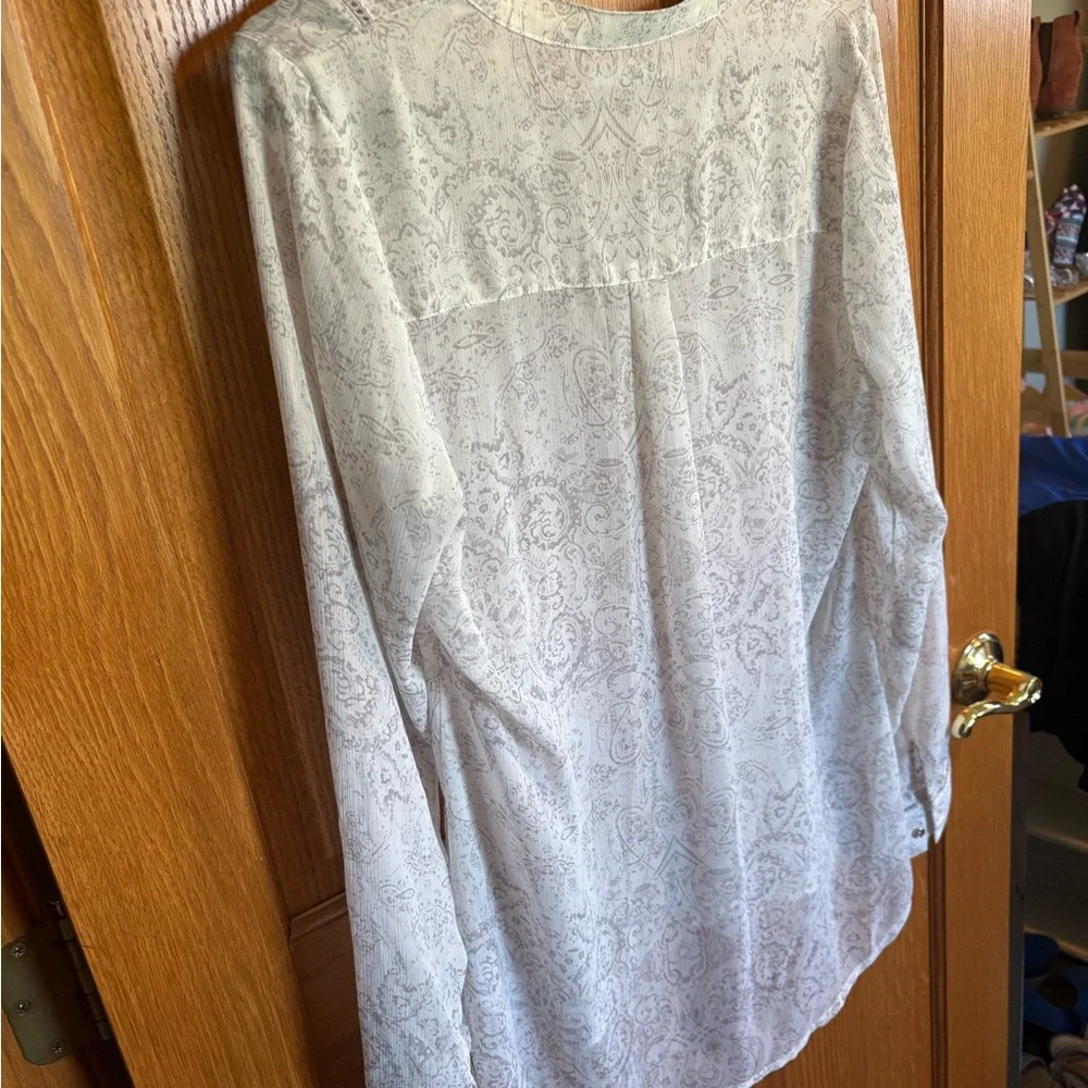 Maurices White Paisley Sheer Blouse - Picture 5 of 5